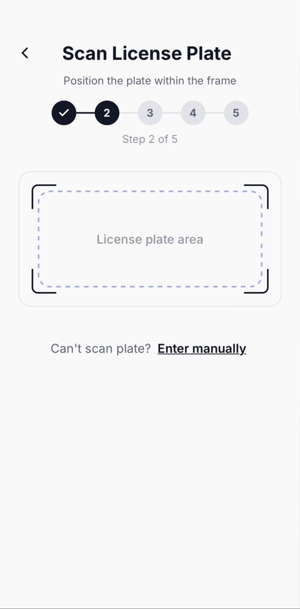 SafeCommute license plate scan screen
